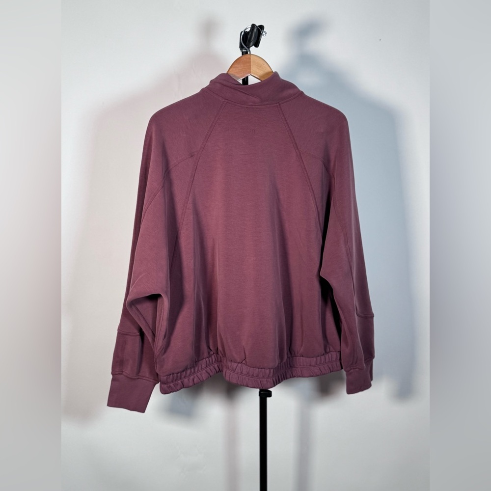 NWOT Lululemon Brushed Softstreme Funnel-Neck Zip Up Red Merlot - Picture 4 of 7